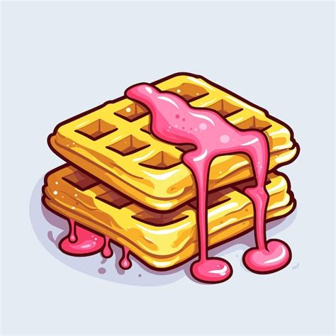 Premium Vector Vector Of A Stack Of Delicious Waffles With A Sweet