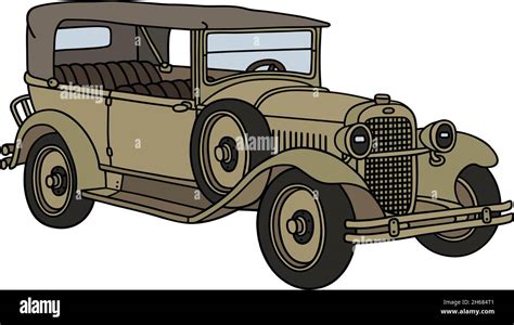 El Dibujo A Mano Vectorizado De Un Convertible Militar Vintage Imagen