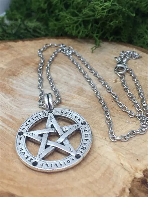 Rune pendant Viking jewelry Viking Runes jewelry Wiccan jewelry Pentagram necklace pentagram ...