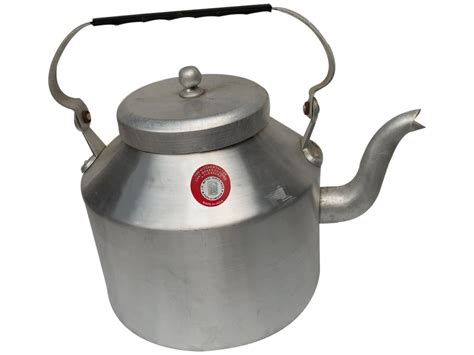 Silver Round Aluminium Tea Kettle With Handle For Commercial At Rs