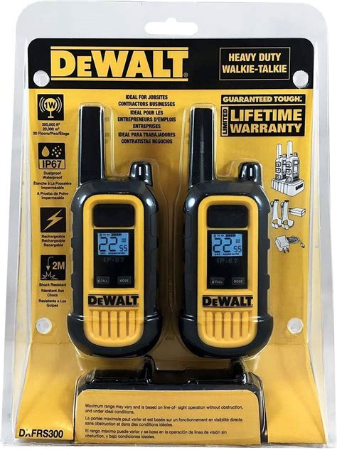 DEWALT DXFRS300 1 Watt Heavy Duty Walkie Talkies Waterproof Shock