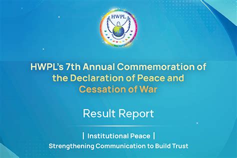 HWPL S 7th Annual Commemoration Of The Declaration Of Peace And