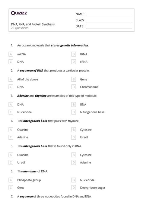 Rna Worksheet Docx Name Date Period