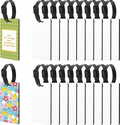 Sublimation Blank Luggage Tags With Strap White Blank MDF Luggage Tag