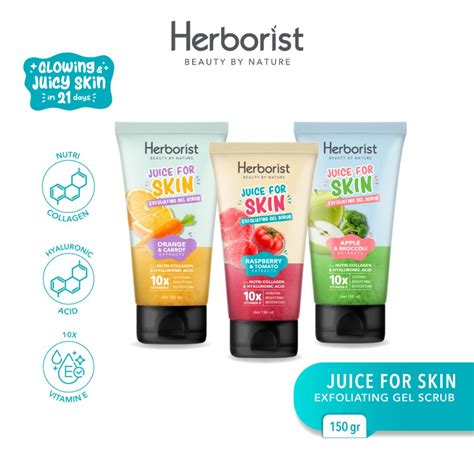 Herborist Juice For Skin Exfoliating Gel Scrub Gr Apple