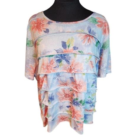 Alfred Dunner Floral Ladies Shirt 2xl Good Depop