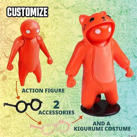 Gang Beasts Red Cat Costume Character Action Figure Video Game Fighter