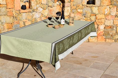 Nappe OLIVE Jacquard Coton Ensoleillade Provence Draguignan