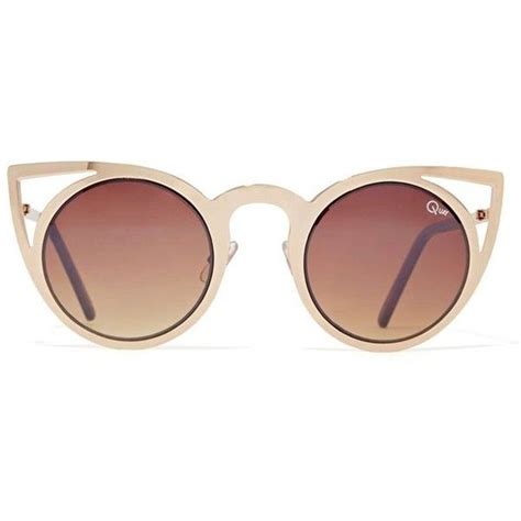 Quay Invader Sunglasses Cat Eye Metallic Frame Irridescent Lense Cat