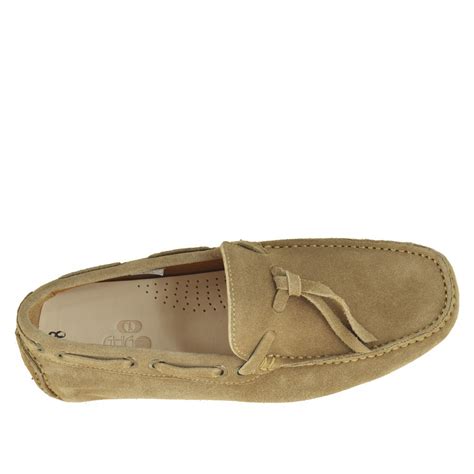 Mocassin Pour Hommes Avec Lacets En Daim Beige