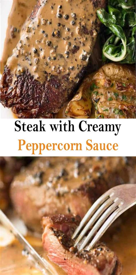 Steak with Creamy Peppercorn Sauce – Home Inspiration and DIY Crafts Ideas