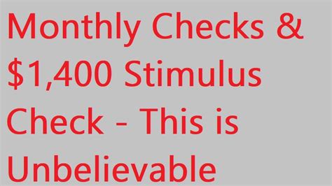 Monthly Checks Update And 1 400 Stimulus Check Update This Is