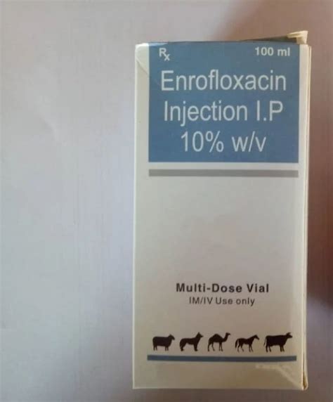 Enrofloxacin Injection Packaging Type Bottle Packaging Size Ml