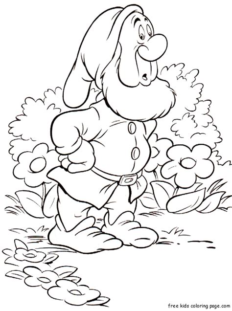 Snow White And The Seven Dwarfs Cartoon Characters Coloring Page