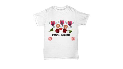 Cool Mama Retro T Shirt Retro Heart Shirt Mama Love T Shirt Rose T