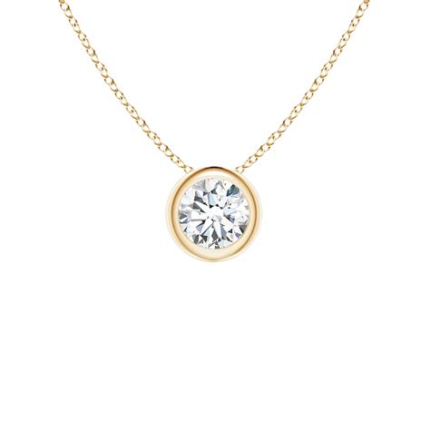 14k Yellow Gold Bezel Set Diamond Necklace