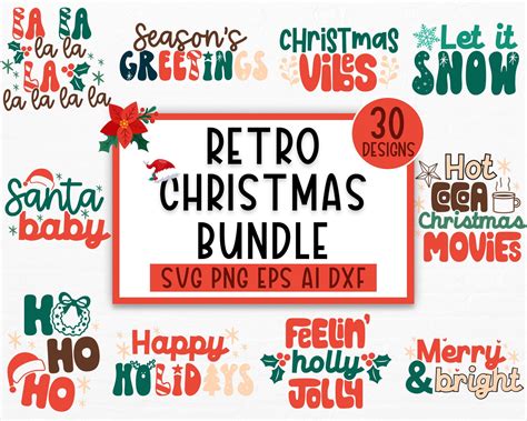 Retro Christmas Svg Bundle Christmas Retro Svg Christmas Etsy