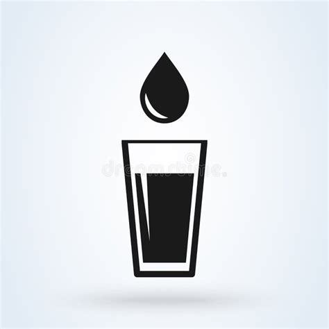 Water Glass Simple Line Art Vector Modern Icon Design Illustration