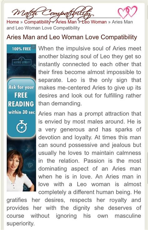 Aries Man And Leo Woman Love Compatibility Aries Men Leo Women