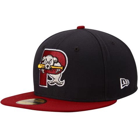 Portland Sea Dogs New Era Authentic Road 59FIFTY Fitted Hat - Navy/Red