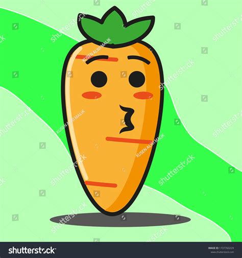 Cute Carrot Cartoon Face Cute Mascot Stock Vector Royalty Free