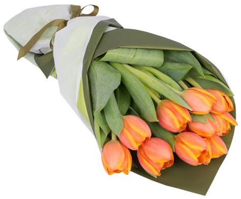 Online 10 Pieces Orange Color Tulips Bouquet to Philippines