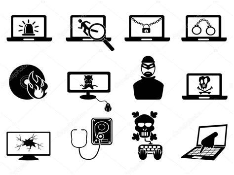 Seguridad Inform Tica E Iconos De Robo Cibern Tico