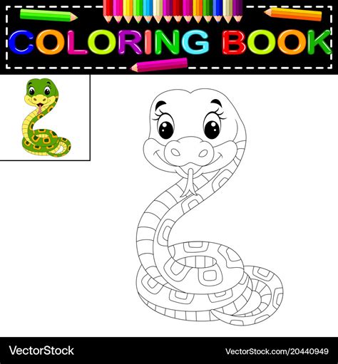 Snake coloring book Royalty Free Vector Image - VectorStock