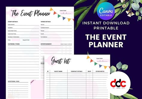 Event Planner Template Printable Event And Party Forms Event Planning Order Form Event Guest List