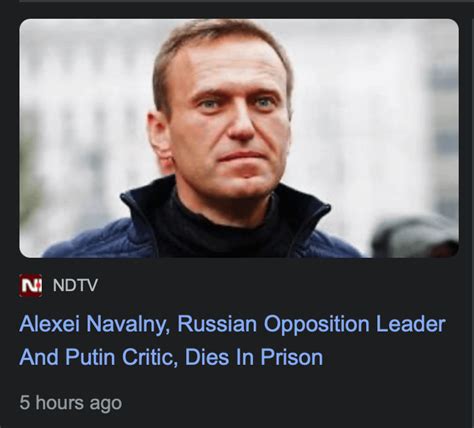 Alexei Navalny Russian Opposition Leader And Putin Critic Dies In Prison Rlalsalaam