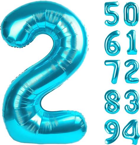 Amazon 2 Balloon Blue Number Balloons 40 Inch 2nd Balloon Number