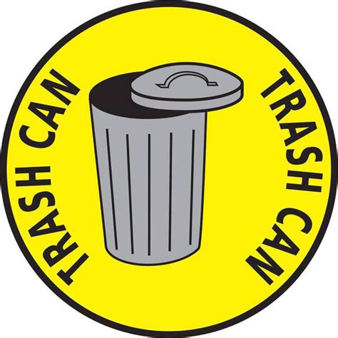 Trash Can Adhesive Floor Sign Sku Sf 0507