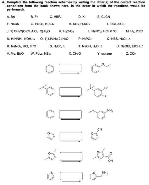 Complete The Following Reaction Schemes By Writing Chegg