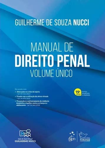 Manual De Direito Penal Volume Único Guilherme Nucci Frete Grátis