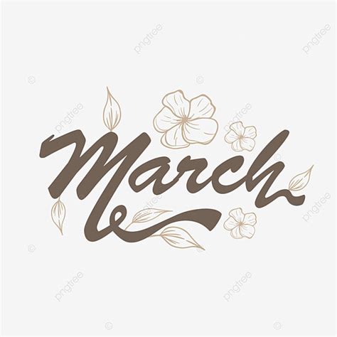 March Month Vector Hd Images March Month Text Lettering Design With