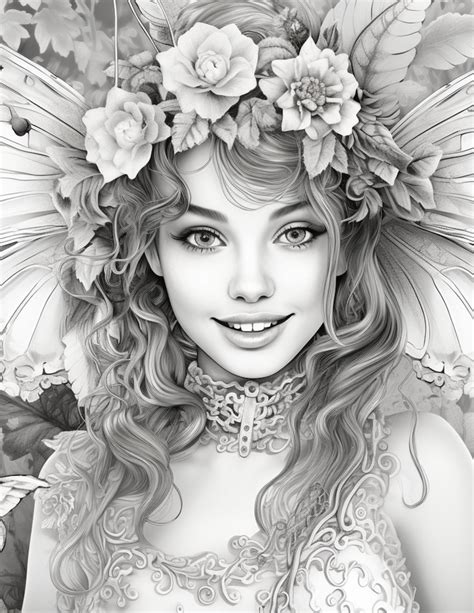 Kdp Plr Coloring Book Adult Fairies Coloring Book Pages 92 Pages Instant Download Etsy