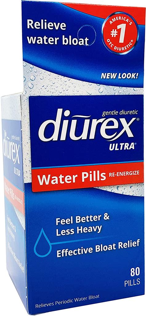 Diurex Ultra Re-Energizing Water Pills Relieves Water Bloat, 80 Pills ...