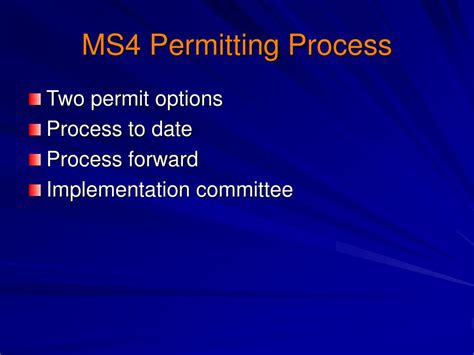 Ppt Ms4 Permitting Process Powerpoint Presentation Free Download Id3044080