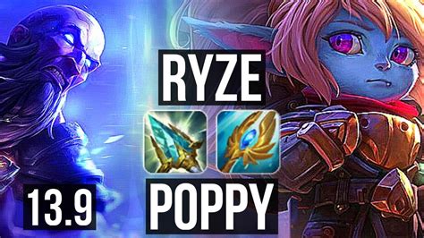 Ryze Vs Poppy Top 6 0 2 1000 Games Dominating Kr Master 13 9