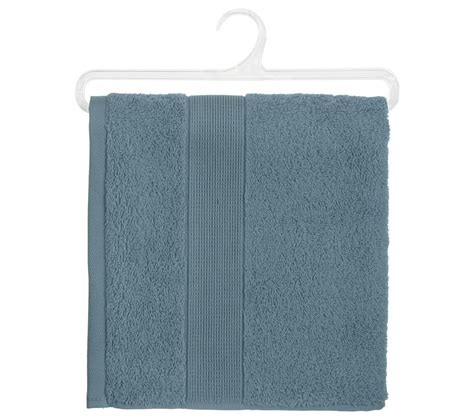 Lot De 6 Serviettes De Toilette En Coton Bleu Orage Tissu Éponge 50 X