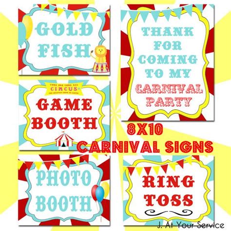 Carnival Signs Printables Carnival Signs Party Signs Circus Party Decorations