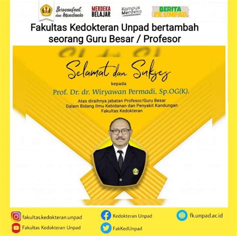 Fakultas Kedokteran Unpad Bertambah Seorang Guru Besar Profesor Fk