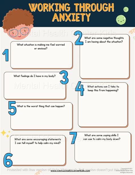 Anxiety Worksheets For Kids Worksheets Library