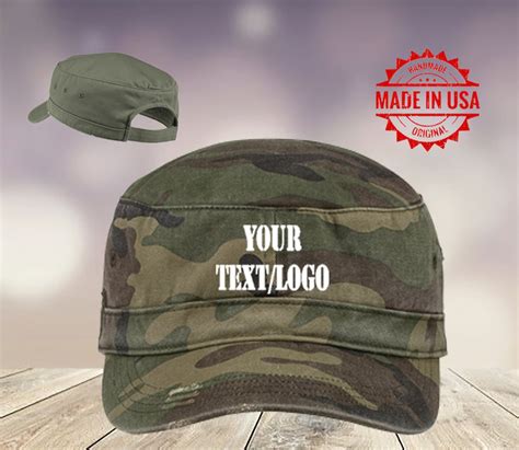 Custom Embroidered Military Style Hats/ Custom Military Hat/ Custom Cap/ Distressed Cap ...