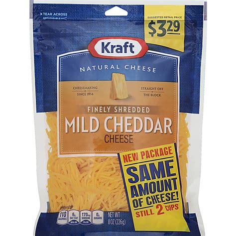 Kraft Finely Shredded Mild Cheddar Shredded Cheese 8 Oz Bag Cheddar D Agostino