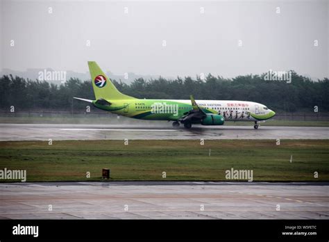 File A Boeing Jet Plane Of China Eastern Airlines Taxis At