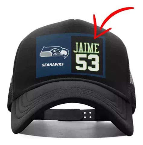 Gorra Personalizada Seattle Seahawks Con Tu Nombre Black Meses Sin