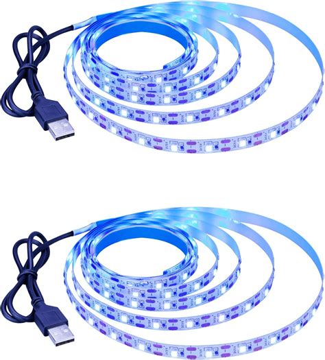 KXZM 5V USB Blue 460 465nm LED Strip Light USB Powered 13 12ft 4M