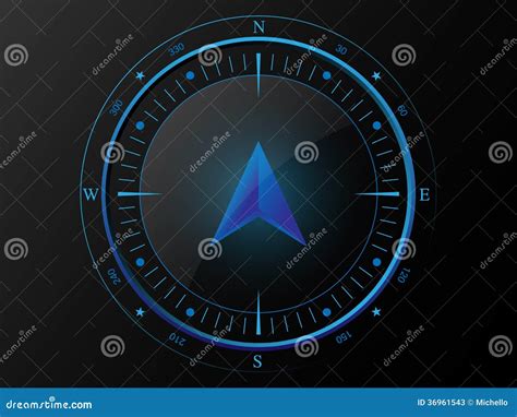 Blue Modern Compass Stock Vector Illustration Of Latitude 36961543