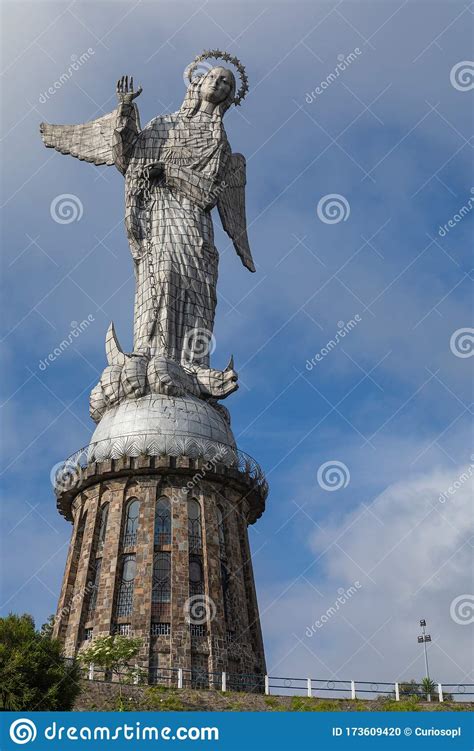 El Panecillo In Quito Ecuador The Winged Virgin Is Located On Top Of